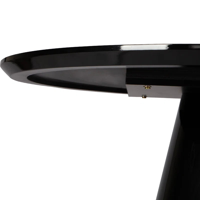 Modern Black High Gloss Minimalist Round Dining Table