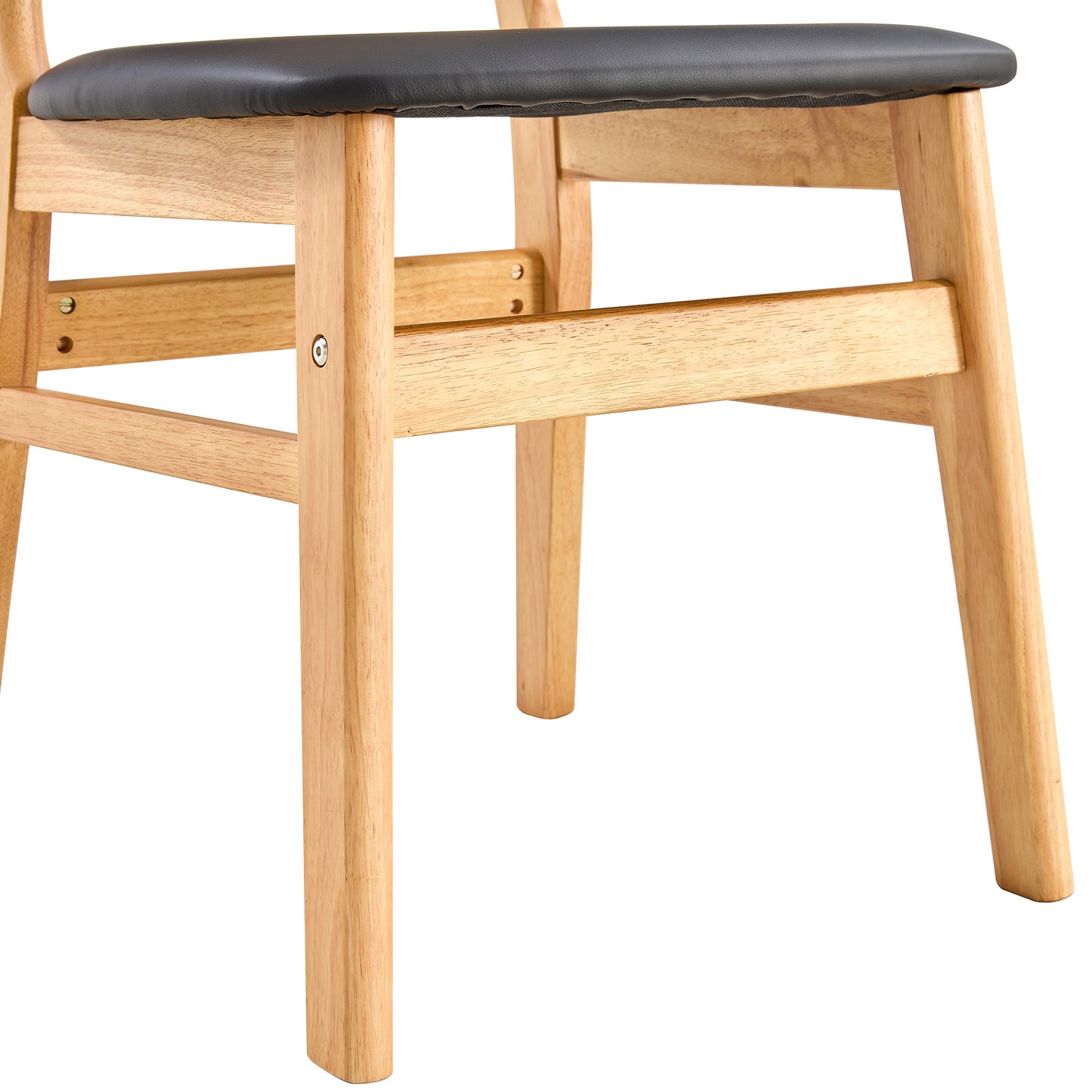 The stylish and durable solid wood dining chair, small curved back, PU cushion, and beautiful shape match perfectly with any room and everyday use