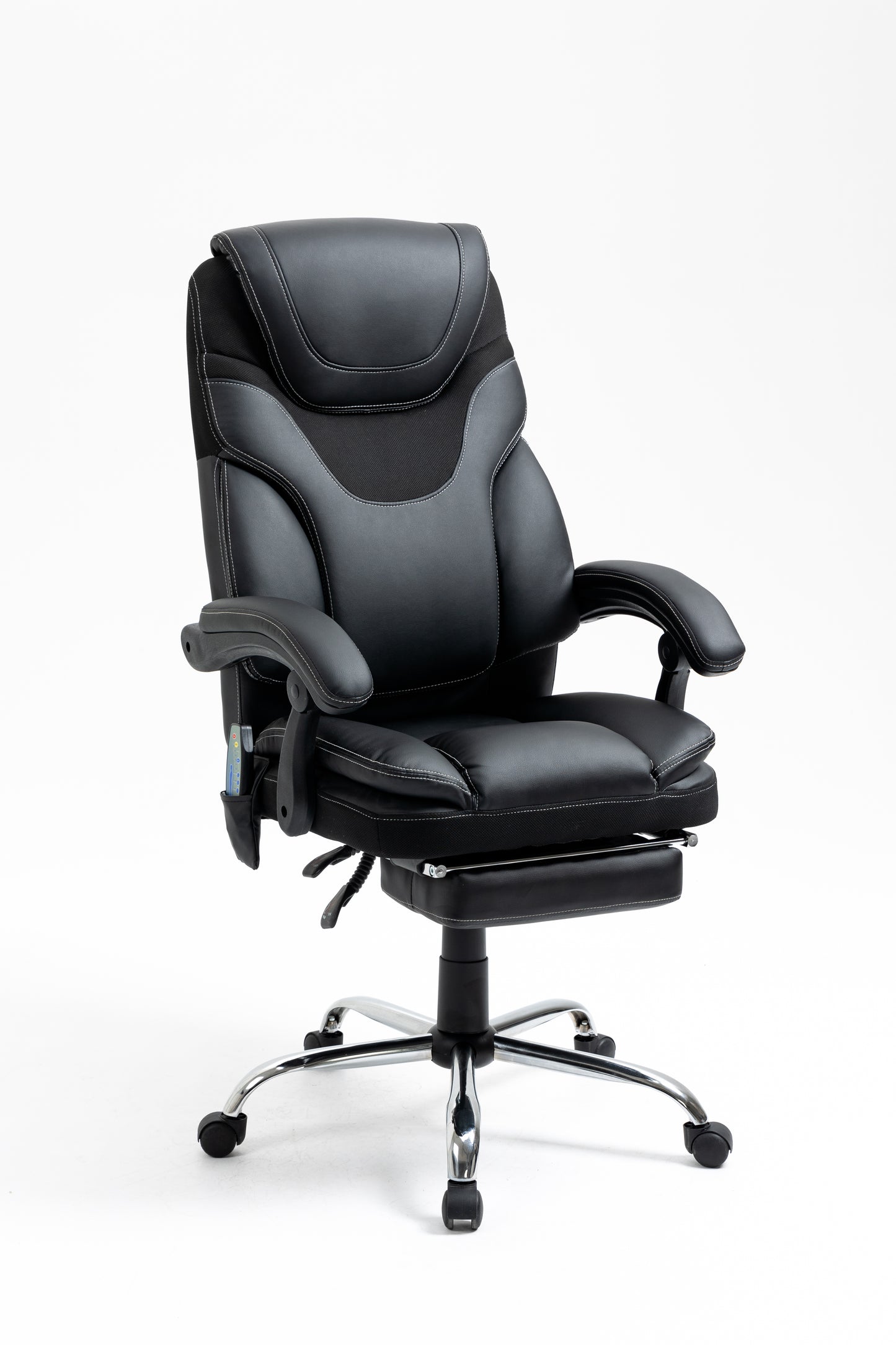 （缺货）Massage Reclining Office Chair with Footrest, High Back Computer Chair Home Desk Ergonomic Executive Office Chair with Armrests, Adjustable Height.