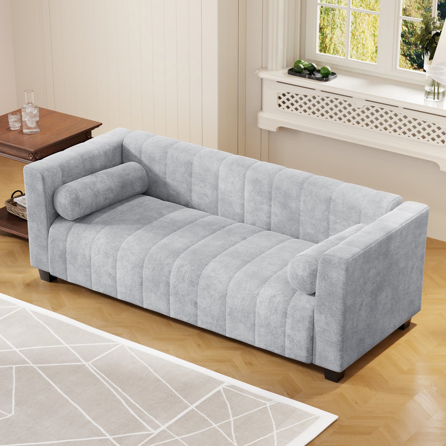 U_Style 78.7''Upholstered Sofa for Living Room, Bedroom, Salon, Simplified Style