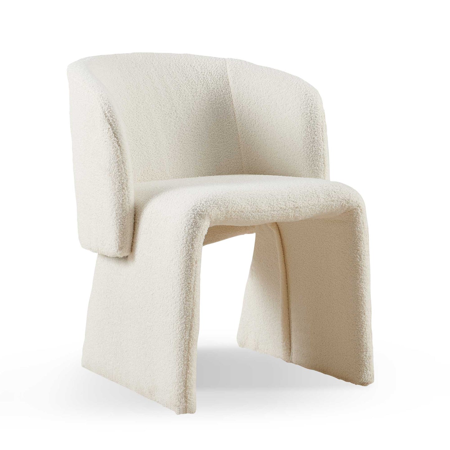 Modern Accent Chair White Single Sofa Chair,Upholstered Side Chair Teddy Comfy Reading Chair for Bedroom/Living Room/Reception-Off White-1PC