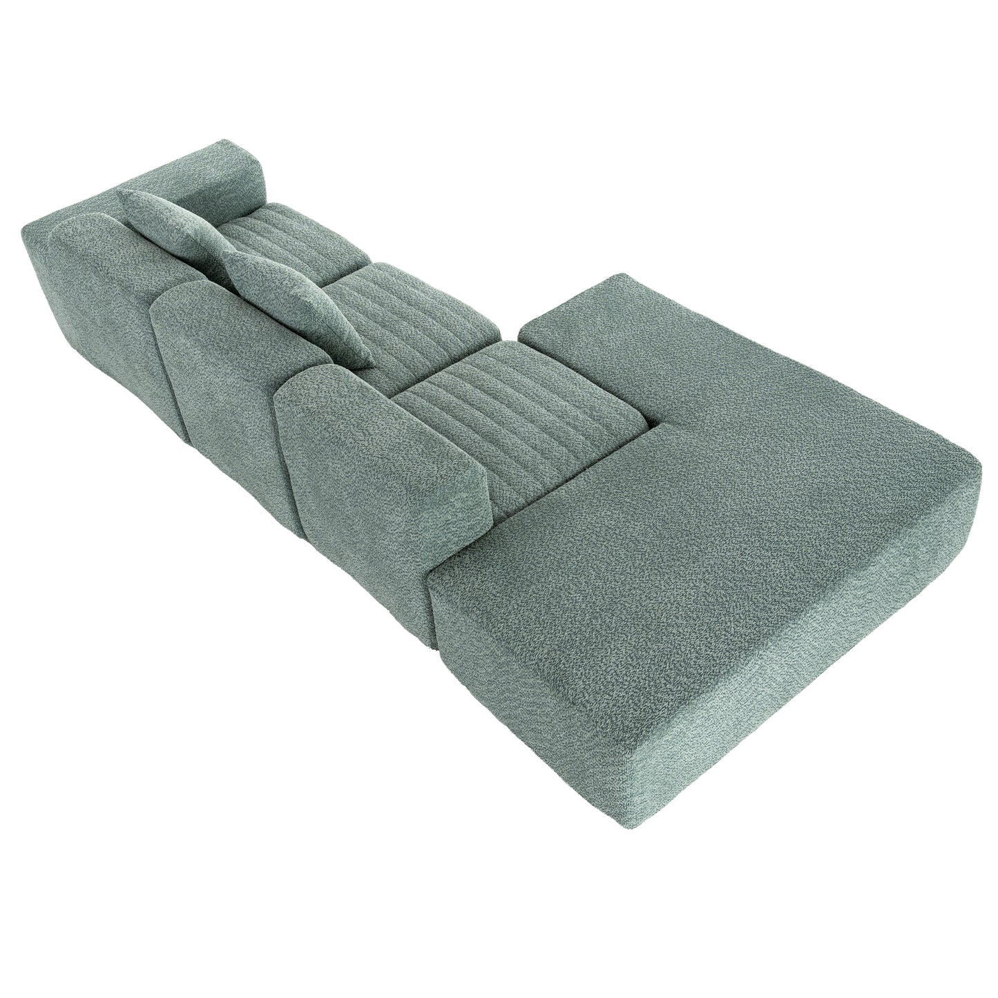 116.5" Sectional Sofa Full-compressed Sofa Couch Free-combined Sofa for Living Room, Green