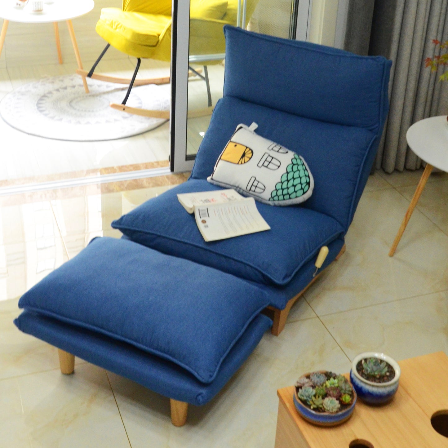 Lazy sofa balcony leisure chair bedroom sofa chair foldable reclining chair leisure single sofa functional chair