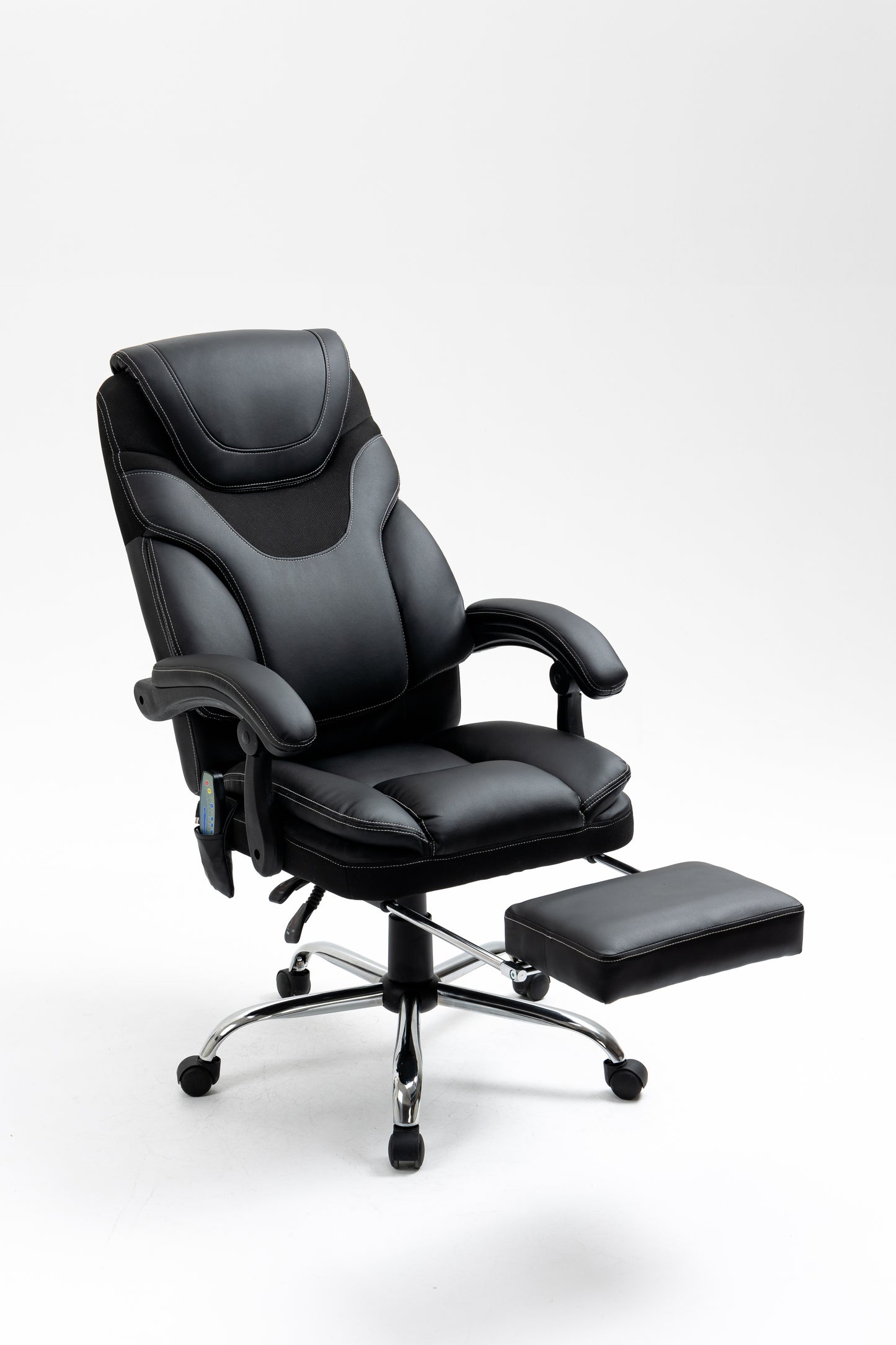 （缺货）Massage Reclining Office Chair with Footrest, High Back Computer Chair Home Desk Ergonomic Executive Office Chair with Armrests, Adjustable Height.