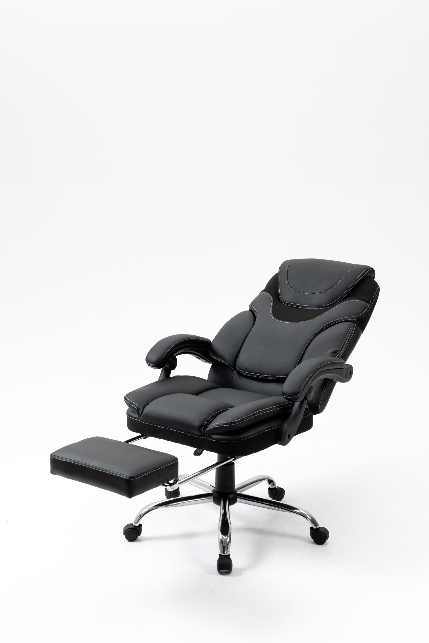 （缺货）Massage Reclining Office Chair with Footrest, High Back Computer Chair Home Desk Ergonomic Executive Office Chair with Armrests, Adjustable Height.