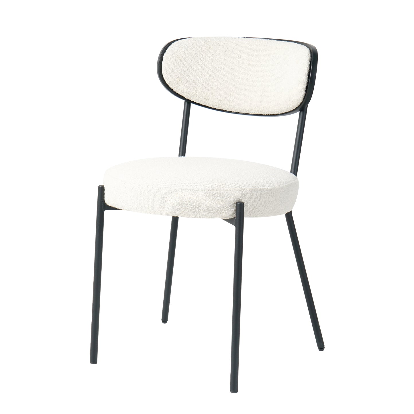 Modern grey simple teddy velvet dining chair Upholstered chair Family bedroom stool back dressing, Black round table set,Bentwood covered with ash veneer Chair back,chair black metal legs (set of 3)