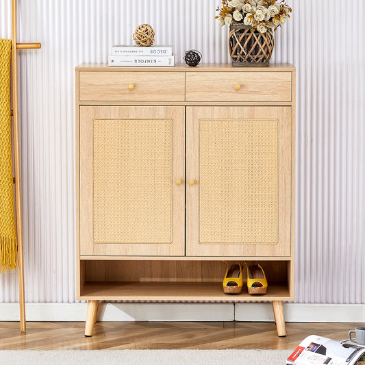 Modern minimalist storage cabinet, rattan shoe cabinet, bed top cabinet. Beautiful shape, suitable for corridors and living rooms.