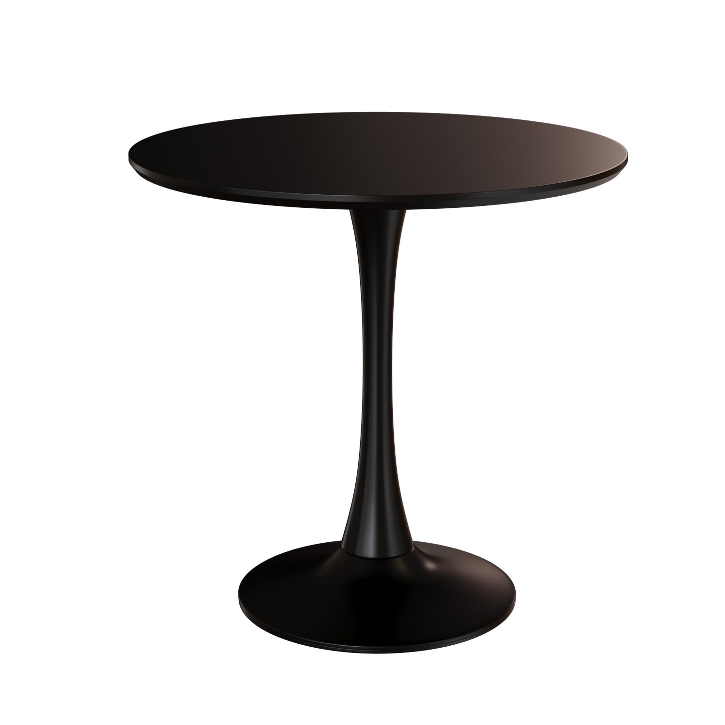 （缺货）Black Round Dining Table, 31.5" Tulip Table Kitchen Dining Table 2-4 People with MDF Table Top & Pedestal Base, Mid-Century End Table Leisure Coffee Table Office Living Room Table