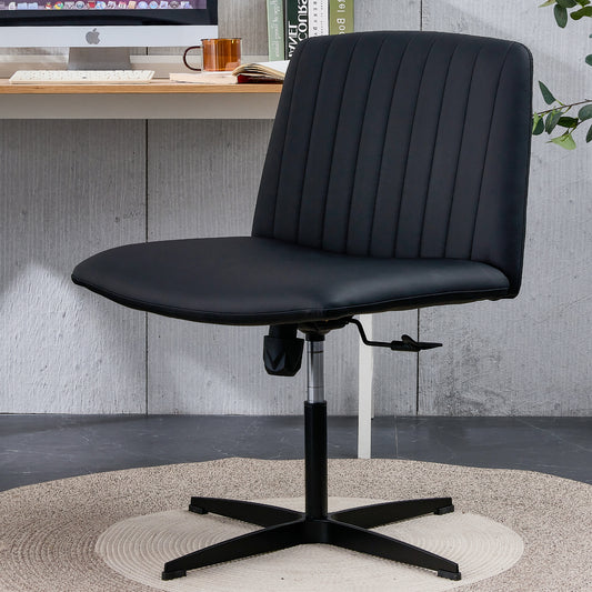 Black High Grade Pu Material. Home Computer Chair Office Chair Adjustable 360 ° Swivel Cushion Chair With Black Foot Swivel Chair Makeup Chair Study Desk Chair