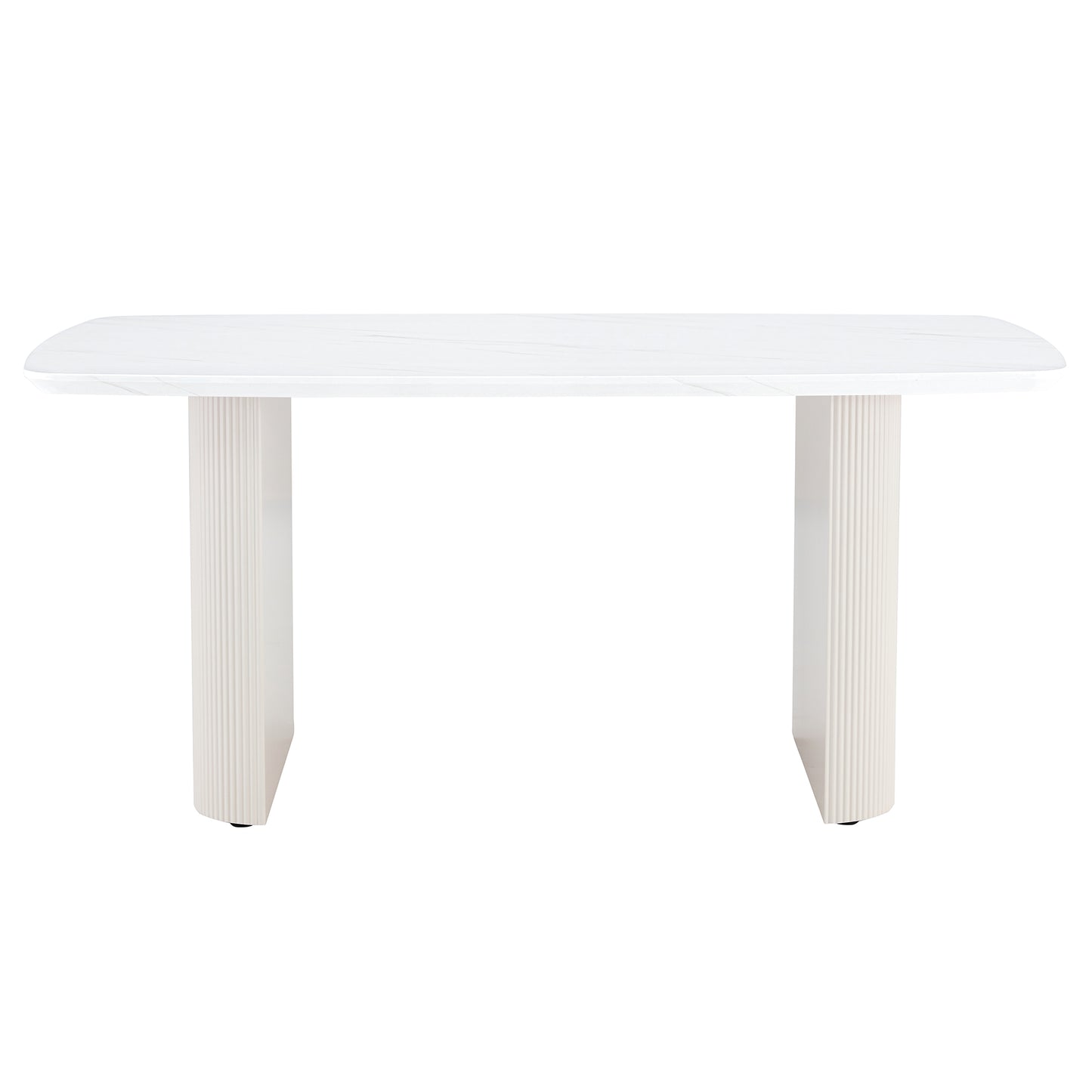 Cream style MDF white dining table.It is a furniture with a warm and soft appearance, suitable for creating a comfortable and friendly dining environment, suitable for kitchens, dining