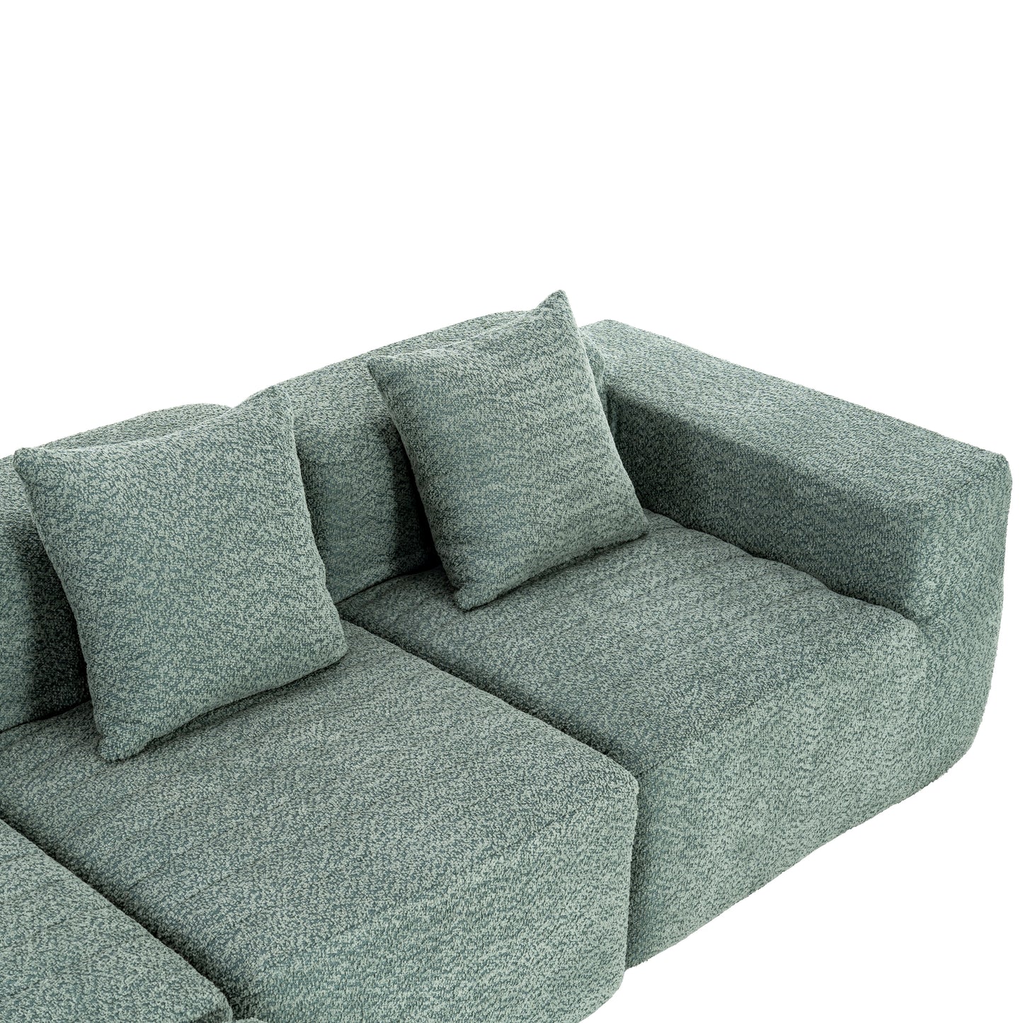 116.5" Sectional Sofa Full-compressed Sofa Couch Free-combined Sofa for Living Room, Green