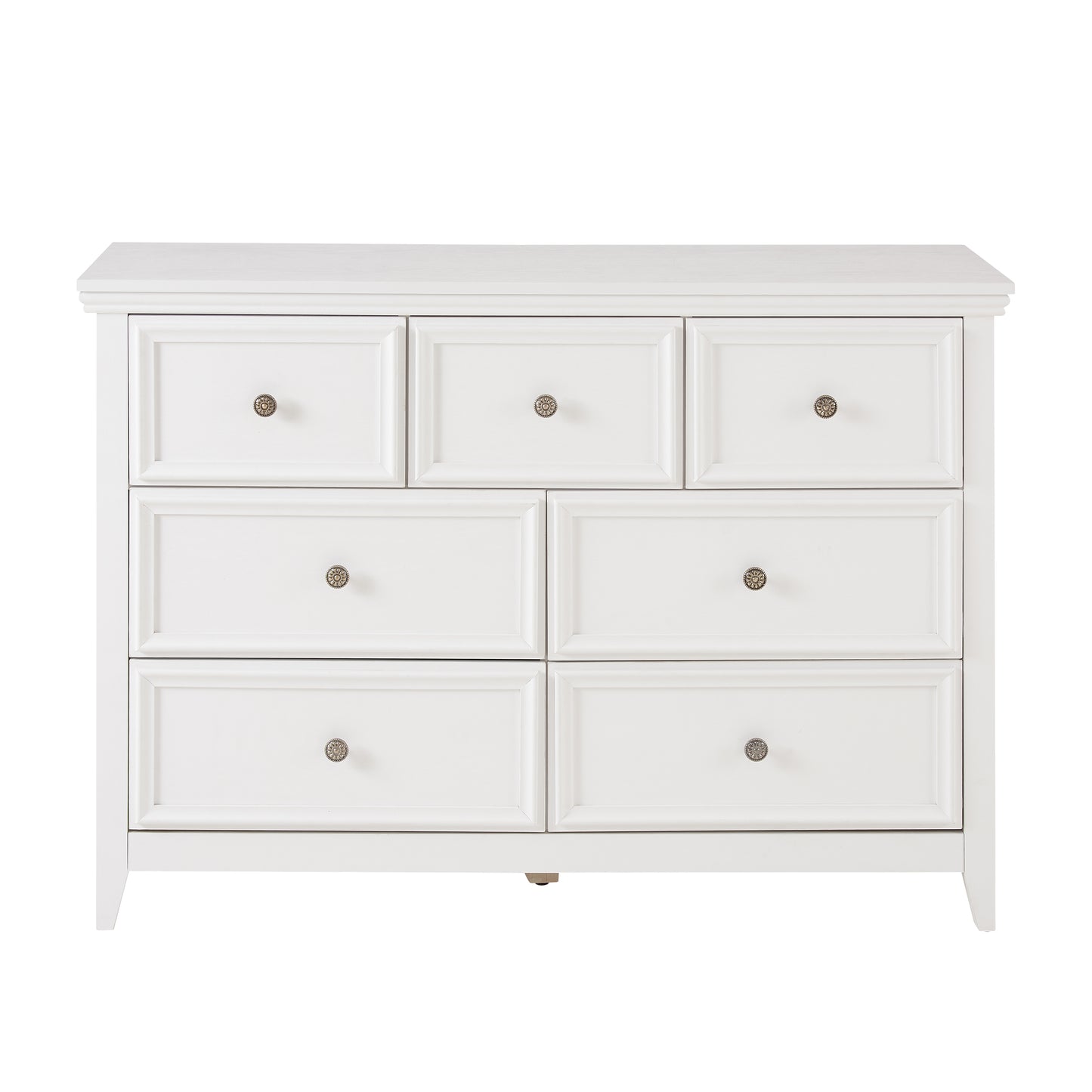 Modern 7 Drawers Dresser 7 Drawers Cabinet,Chest of Drawers Closet Organizers and Storage Clothes Storage Drawers Cabinet for Living Room, Farmhouse Dresser Organizer White