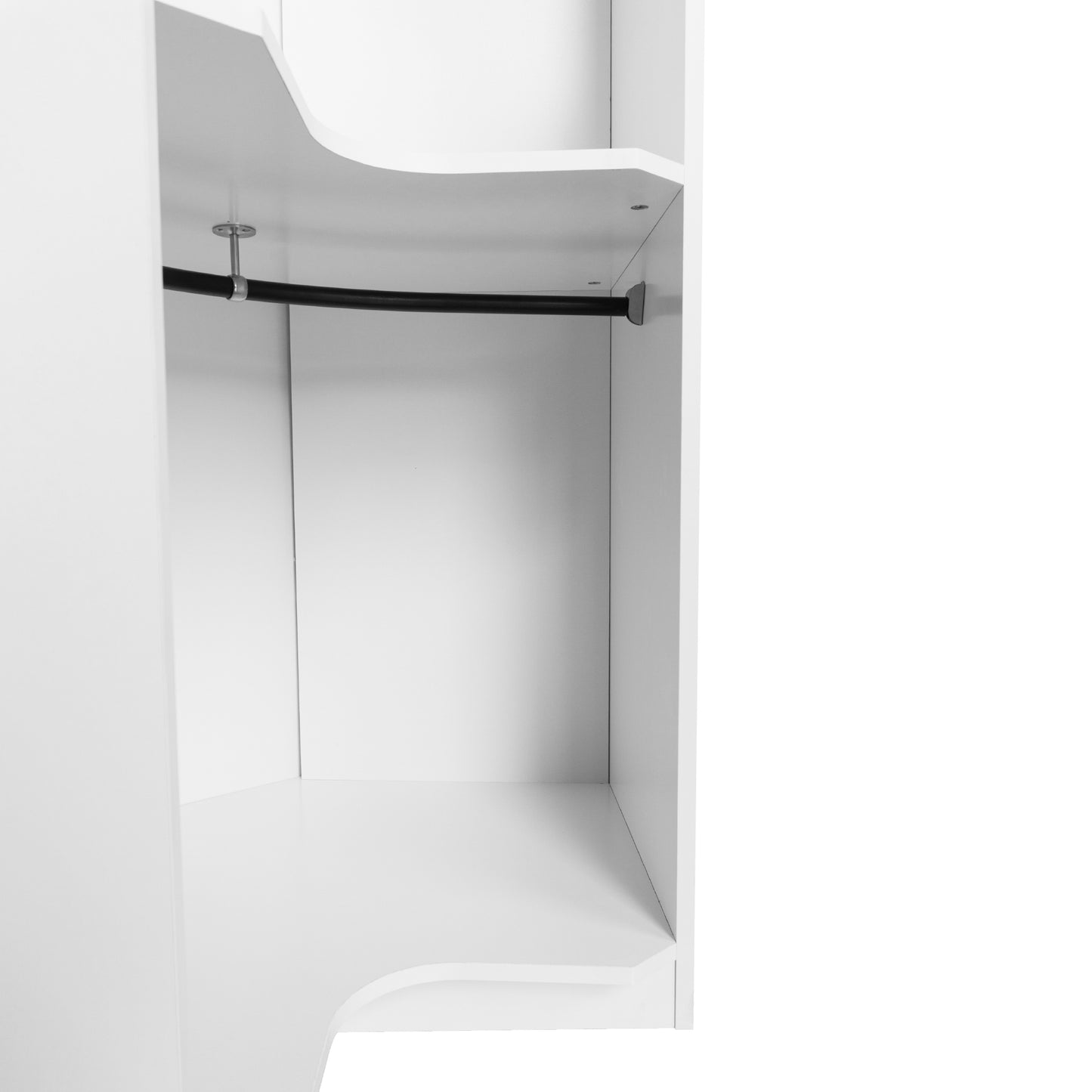 Polygon Corner Wardrobe, White