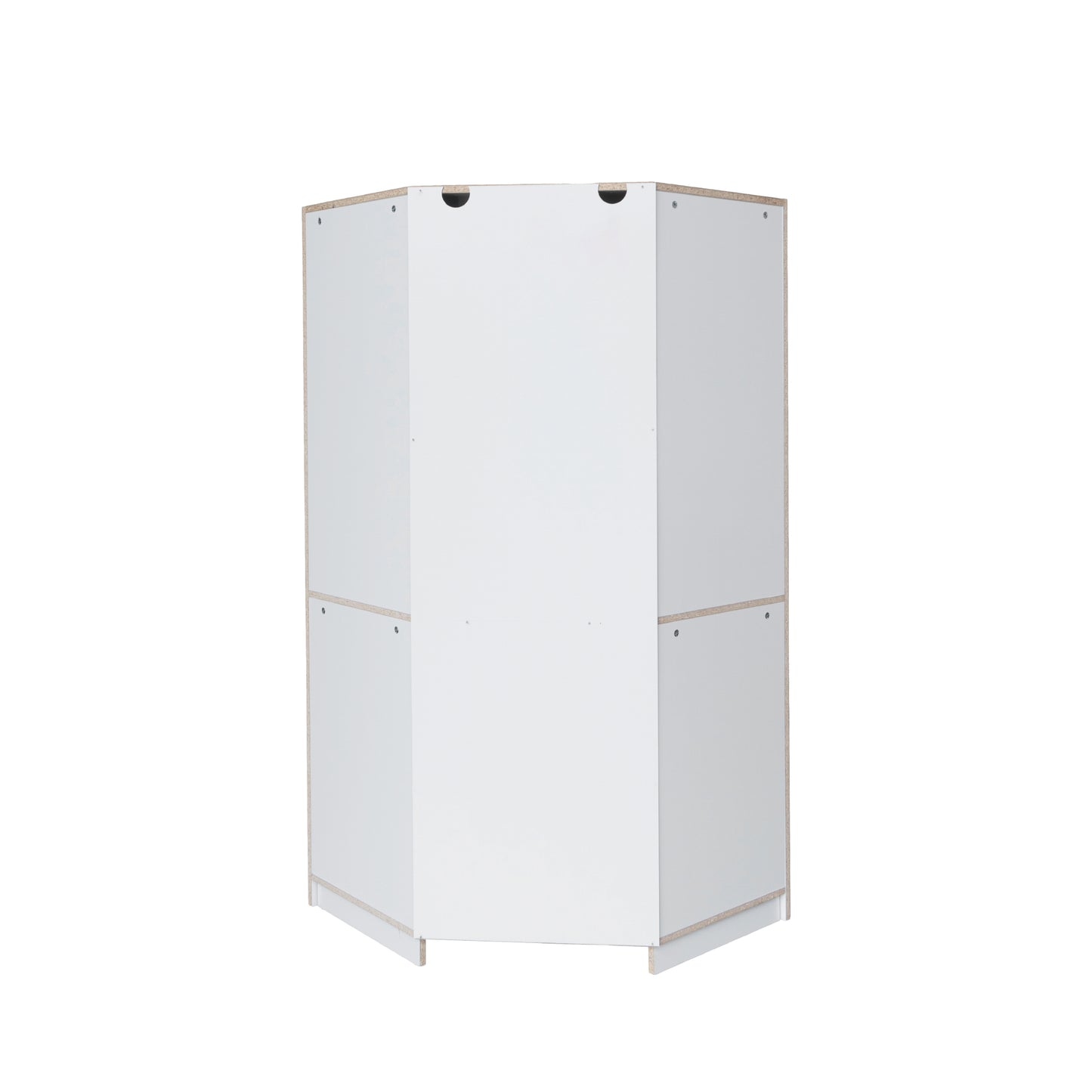 Polygon Corner Wardrobe, White