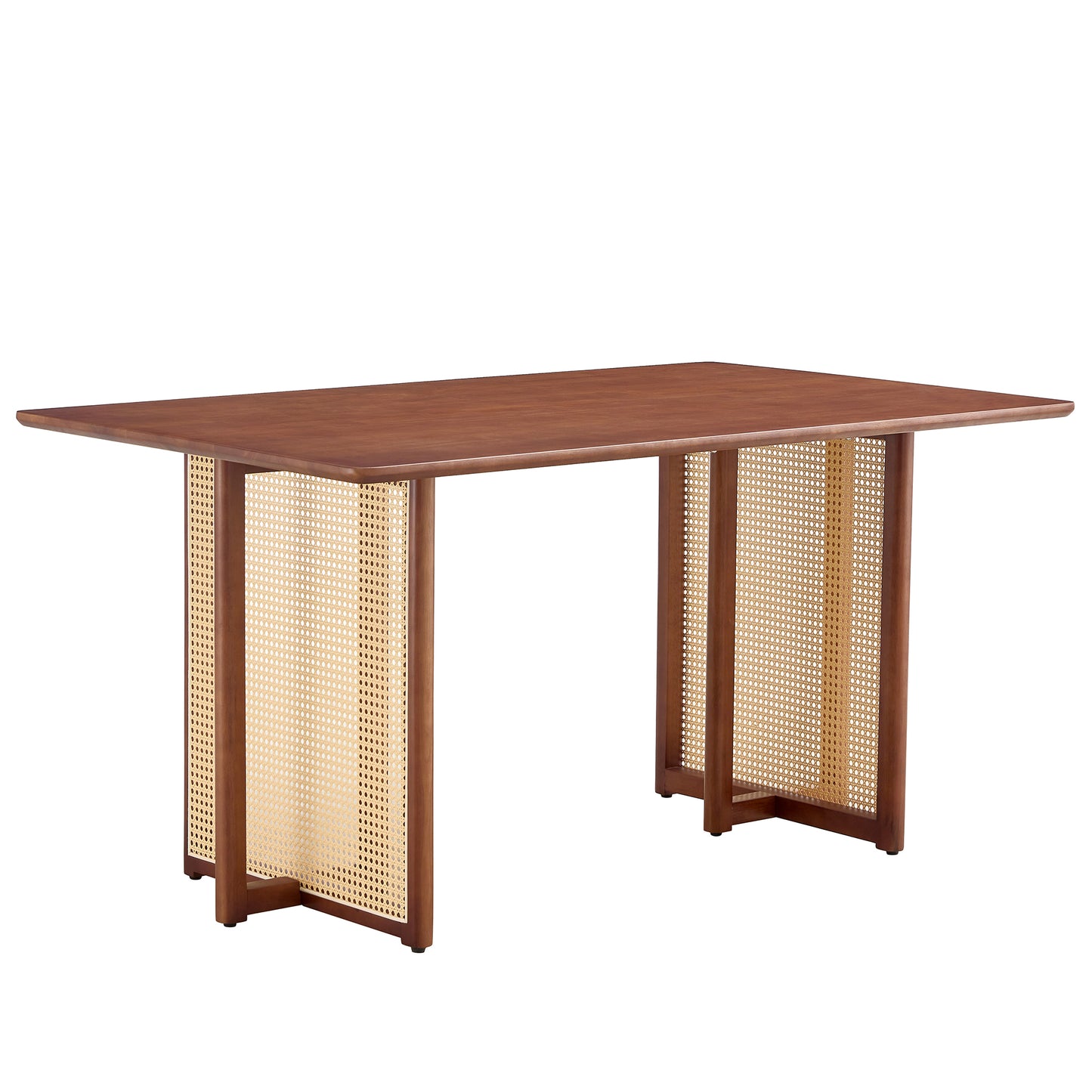 Chinese country retro solid wood dining table, simple modern imitation rattan dining table, wooden dining table, desk. Suitable for dining room, living room, office