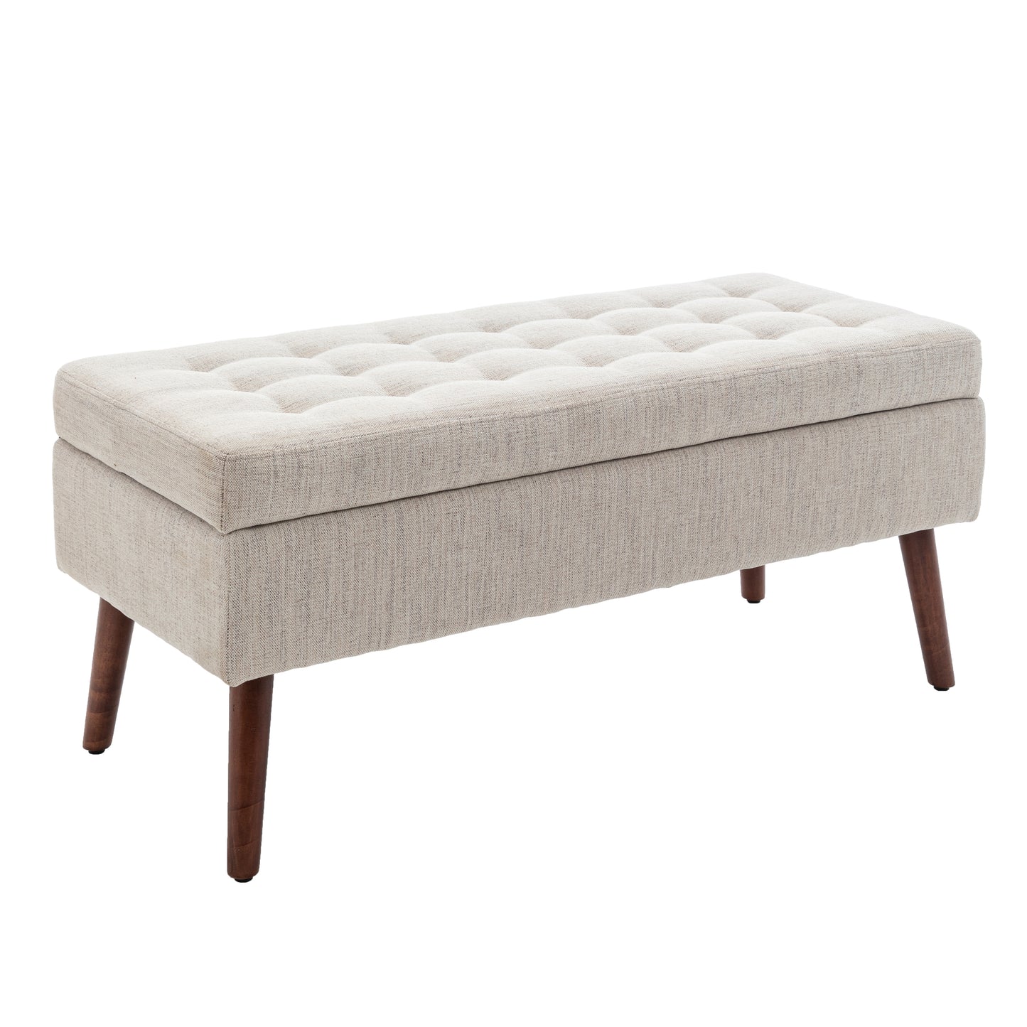 Storage Bench with Storage Bench for Bedroom End of Bed Bench Foot of Bed Bench Entryway Bench Storage Ottoman Bench 43.7" W x 18.1" D Off White Bench