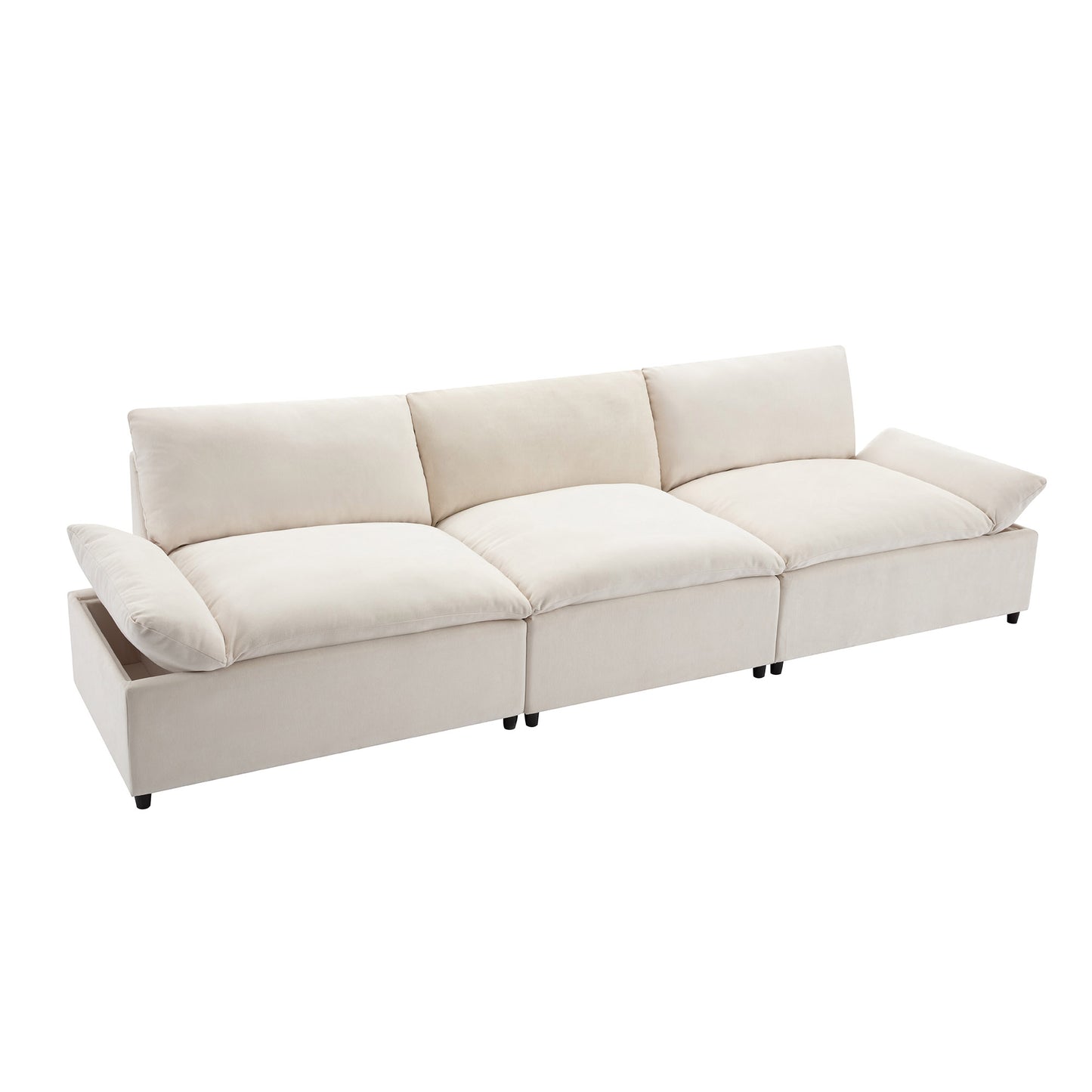 U_STYLE 119.5'' 3 Seater Sofa with 2 Storage Units , for Living Room, Office, Apartment