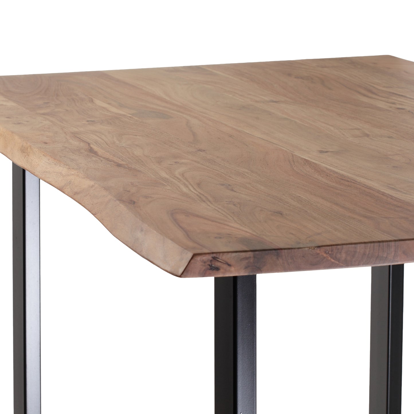 Dining Table, Black + Natural, 31D x 55W x 30H in