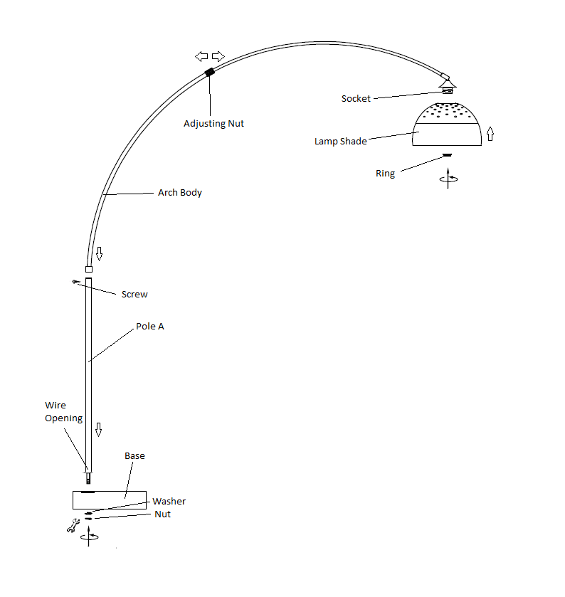 81"H STEEL MODERN ARCH FLOOR LAMP