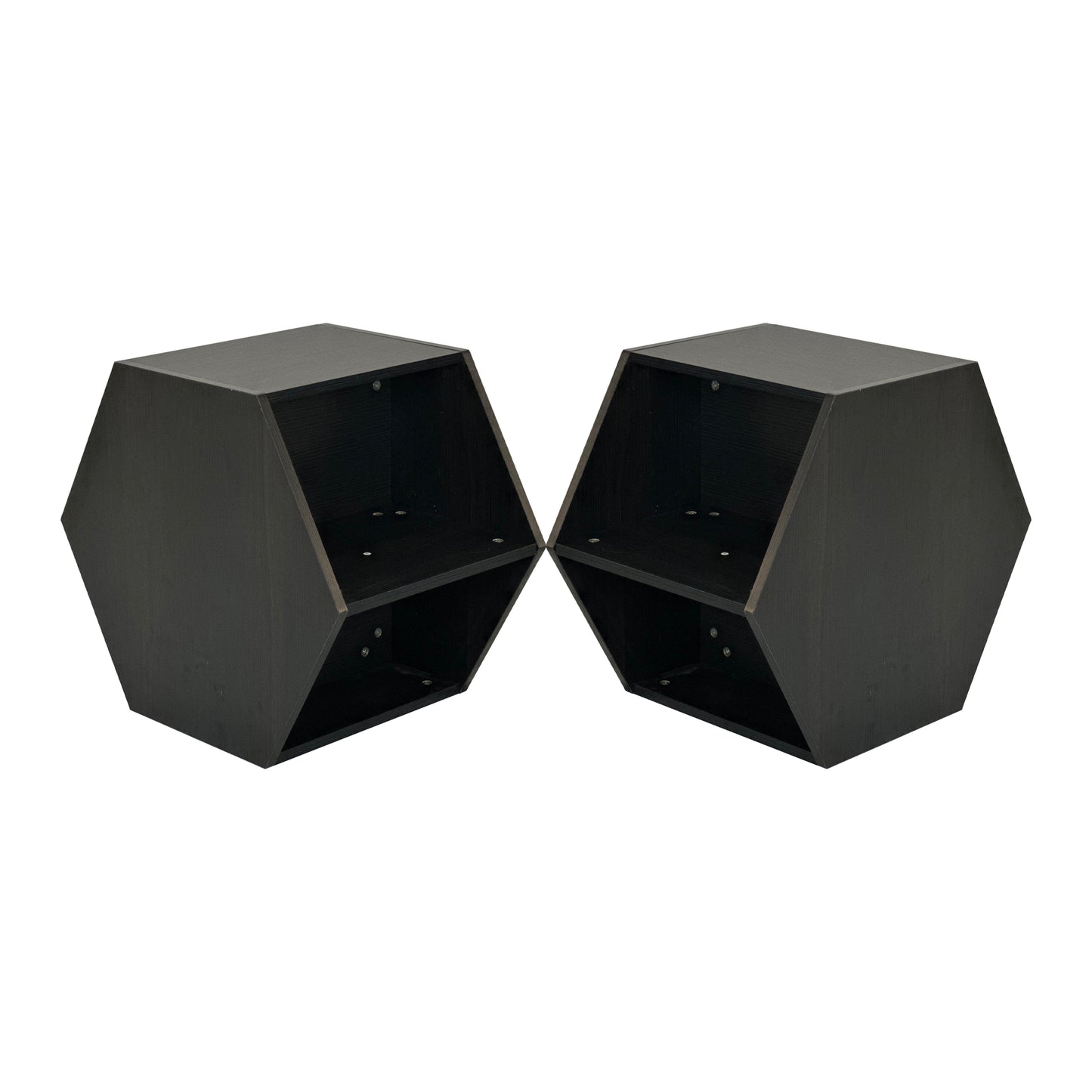 47.24'' Hexagonal Coffee Table Side Table Nightstand Burmese Sumac 2PCS