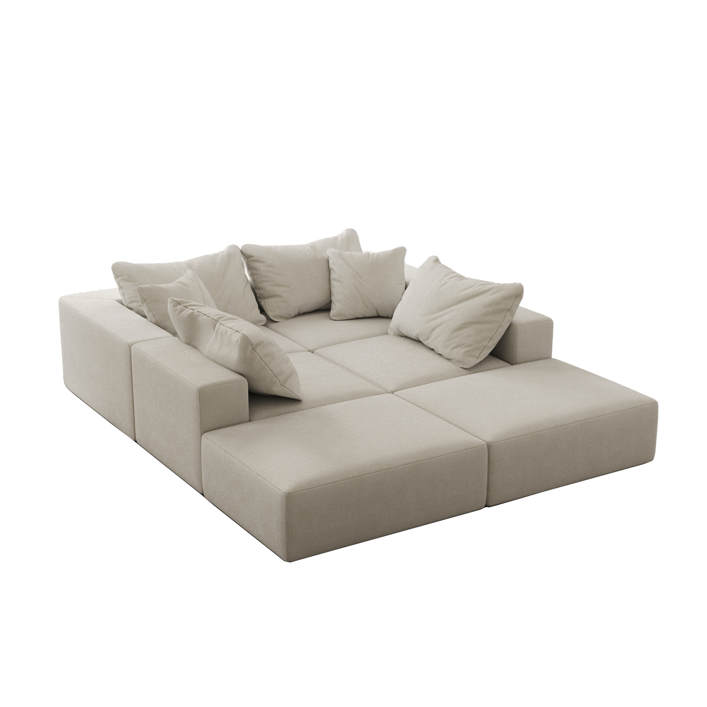 （缺货）Oversized sponge cloud sofa,Modern Upholstered Sectional Sofa Couch Set,Modular 162" L Shaped Sectional Living Room Sofa Set With 6 Pillows,Free Combination Sofa Couch for Living Room,Bedroom