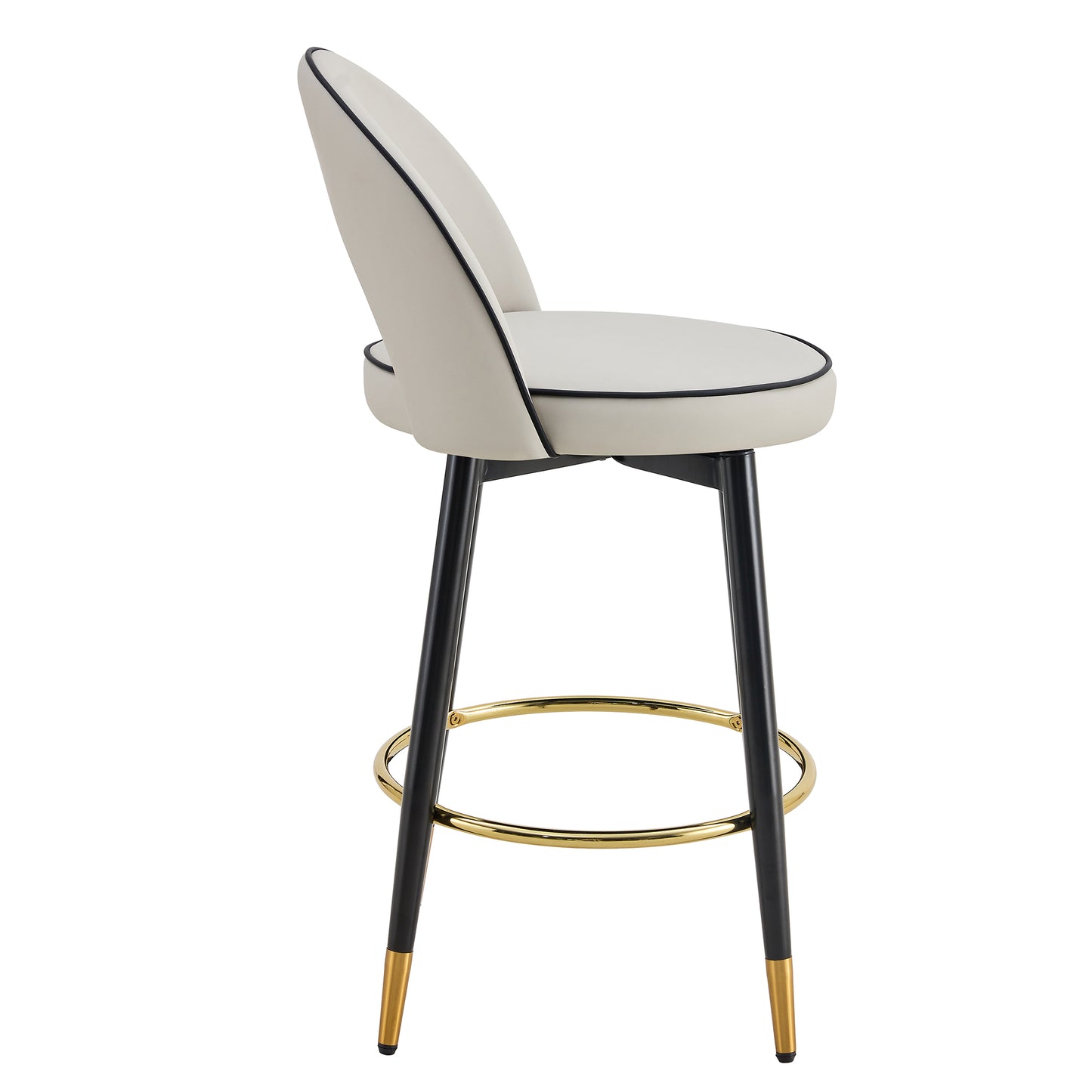 360 ° rotatable bar chair.Modern PU comfortable upholstered bar chair with smooth and beautiful metal legs for dining room, kitchen, terrace and guest office chair .