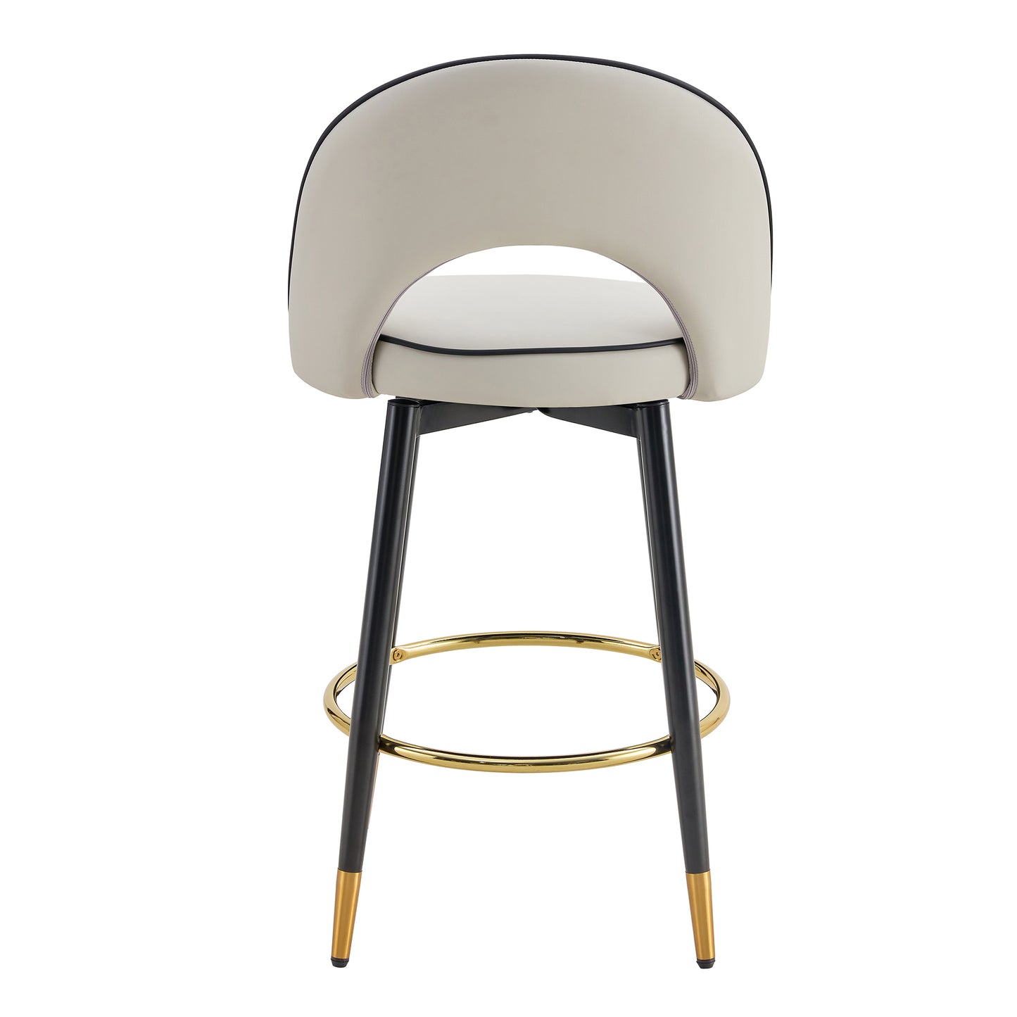 360 ° rotatable bar chair.Modern PU comfortable upholstered bar chair with smooth and beautiful metal legs for dining room, kitchen, terrace and guest office chair .