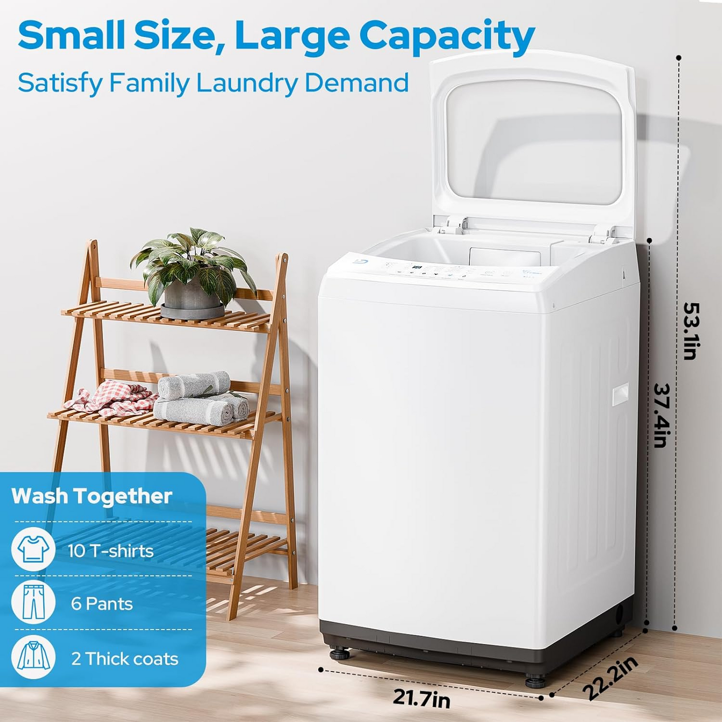 Smileader portable automatic 2.0Cu.Ft Top loading washing machine for US with certification