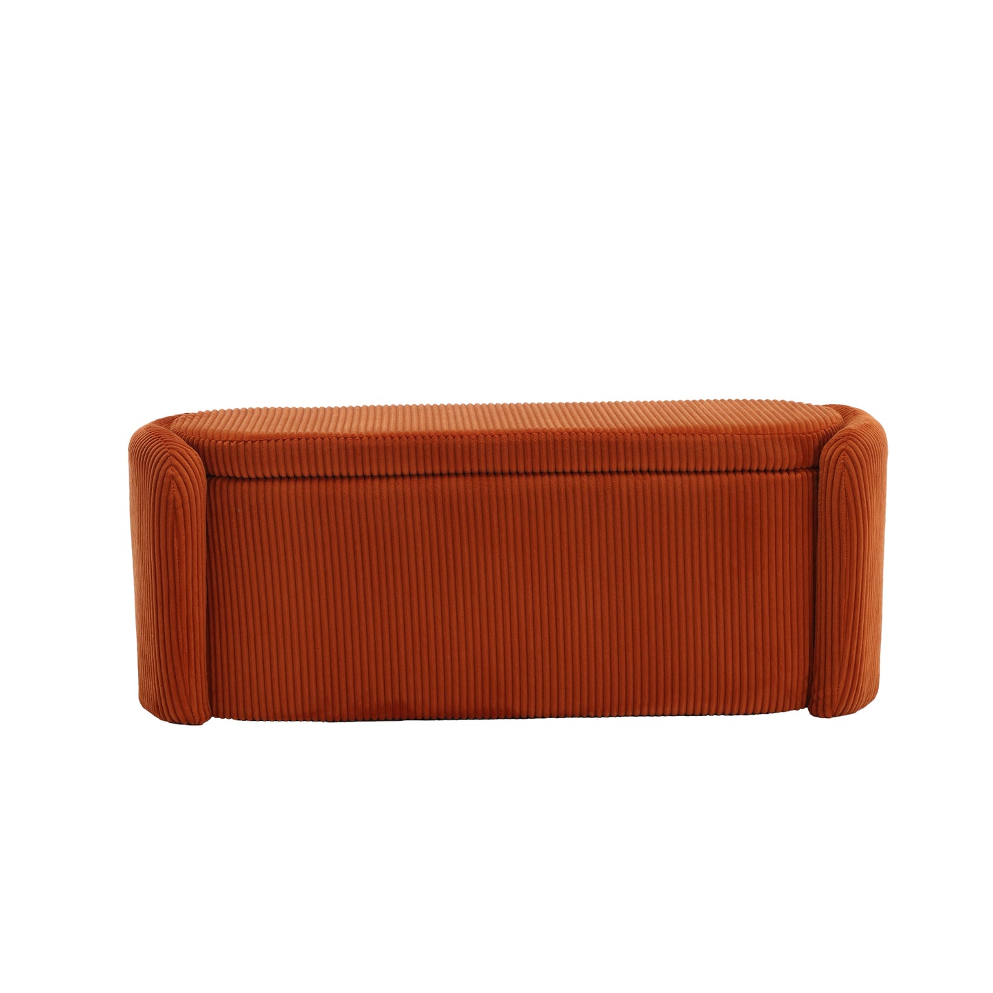 COOLMORE Storage Ottoman,Bedroom End Bench,Upholstered Fabric Storage Ottoman with Safety Hinge, Entryway Padded Footstool, Ottoman Bench for Living Room & Bedroom (Orange)