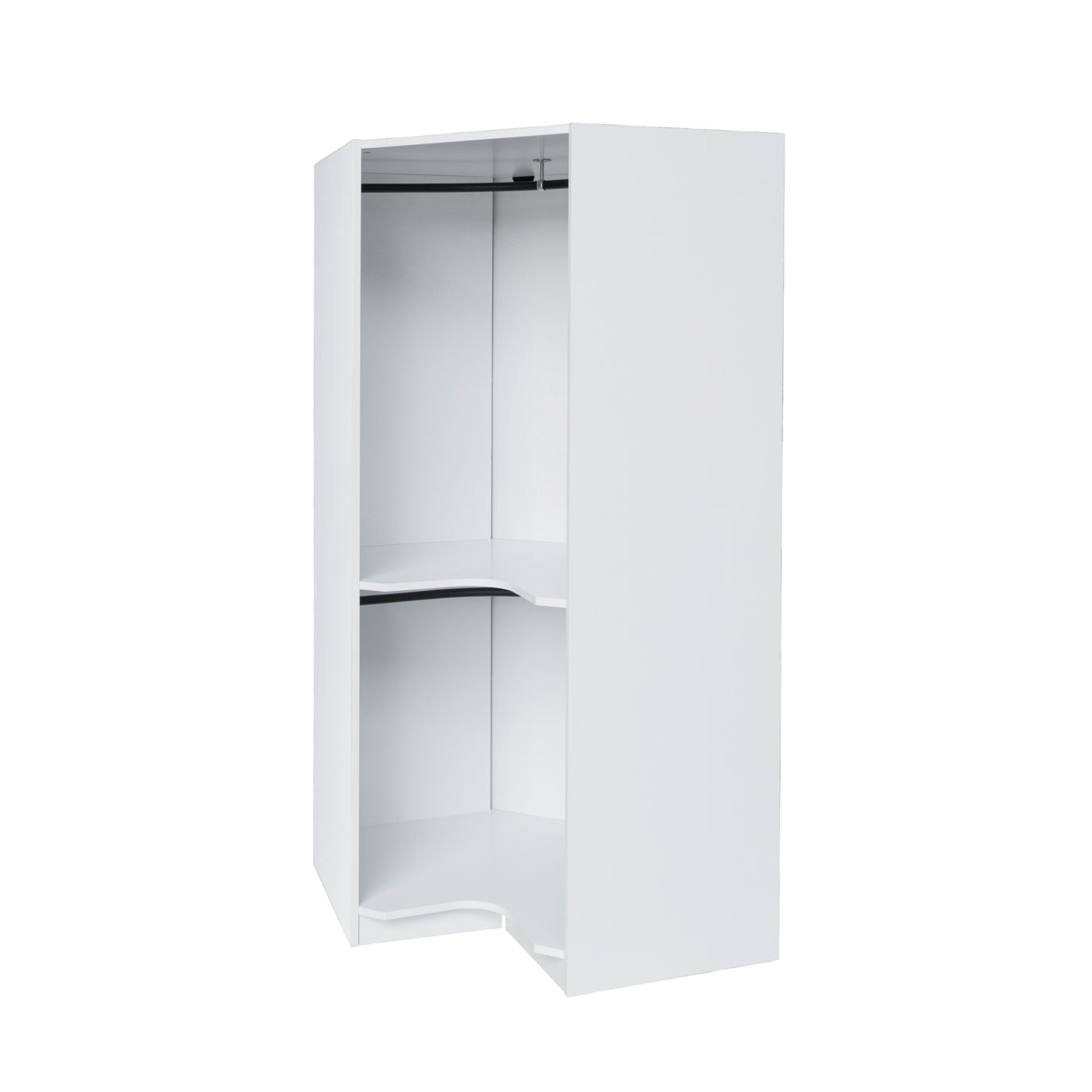 Polygon Corner Wardrobe, White